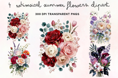 Whimsical Summer Flowers Clipart PNG Product Image 1