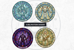 Stained Glass Zodiac Clipart Astrology Suncatcher Graphics Product Image 5