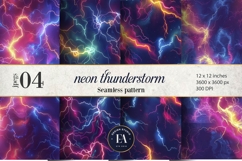 Neon Thunderstorm Texture | Electric Storm Background Product Image 1