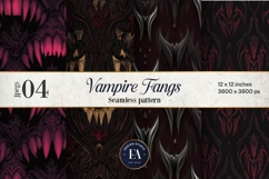Vampire Fangs Pattern, Dark Gothic Teeth Digital Paper Product Image 1