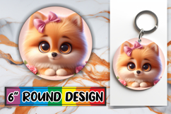 Unique Round Ornaments Design PNG, 3D Dog Product Image 1
