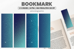 Teal Navy Ombre BookmarkPNG, Bookmark Sublimation Product Image 1