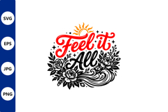 Vector line art feel it all floral Product Image 1