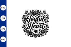 Floral circular vector with joyful heart Product Image 1