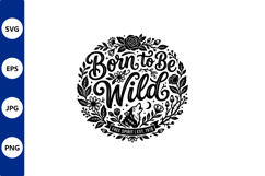 bold circular wild logo with floral wolf Product Image 1