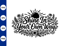 Decorative black and white floral script Product Image 1