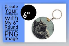 Vibrant Cat Sublimation: Circle &amp; Coaster Joy Product Image 1