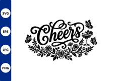 Cheers floral border vector design Product Image 1