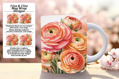 Radiant 15oz Mug Wrap Png Template , Flowers Product Image 1
