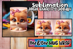 Joyful whispers 11oz 15oz sublimation wrap, 3D Dog Product Image 1