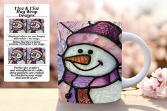 3D Stained Glass Snowman Wrap Design Product Image 1