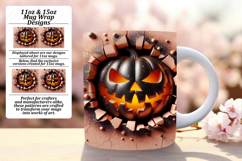 Bold 11oz Mug Wrap Png Design , 3D Pumpkin Product Image 1