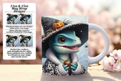 Fresh 11oz Mug Wrap Png Artwork , Halloween Dino Product Image 1