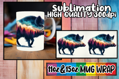 Graceful days sublimation mug wrap, Animals Art Product Image 1