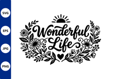 Floral banner with wonderful life Product Image 1