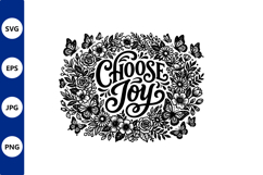 Floral wreath choose joy lettering Product Image 1