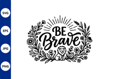 Line art illustration of be brave with Product Image 1