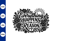 Floral typography quote design Product Image 1