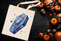 Cute blue Halloween coffin clipart t shirt designs png Product Image 3