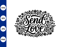 Send Love Floral Monogram in Vector Art Product Image 1