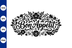 Floral Bon Appetit banner vector Product Image 1
