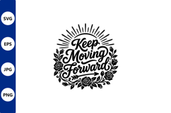 Keep Moving Forward Floral Emblem Product Image 1