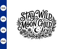 Stay wild moon child floral wreath Product Image 1