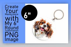 Whimsical Watercolor Circle Dog Joy Keychain PNG Product Image 1