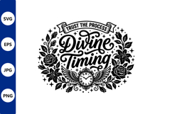 Divine Timing Wings Logo with Clock Product Image 1