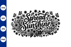 Spread sunshine floral border vector Product Image 1
