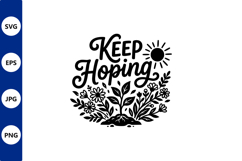 Keep hoping floral sun circle vector Product Image 1