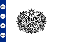 Shine On floral circle vector design Product Image 1