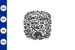 Turtle proverb floral wreath vector Product Image 1