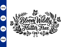 Floral wreath script typography vector Product Image 1