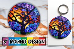 Colorful Stained Glass Tree Round Design Product Image 1