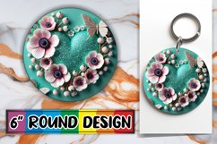 Cozy Round Keychain PNG Magic, 3D Heart Product Image 1