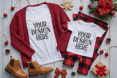 Christmas Family Matching Group T-Shirt Mockups | Holiday Fl Product Image 1