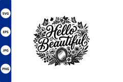 Floral circular wreath with hello Product Image 1