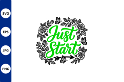 Floral circle hand lettering just start Product Image 1