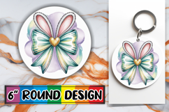 Cheerful Round Car Coaster PNG, Easter Bow Product Image 1