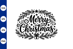 Merry Christmas wreath text design Product Image 1