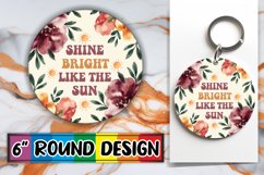 Whimsical Circle Keychain PNG, Flower Quote Product Image 1
