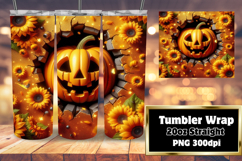 RICH 20oz Sublimation Tumbler Design , 3D Pumpkin Product Image 1
