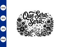 Que sera sera round floral frame vector Product Image 1