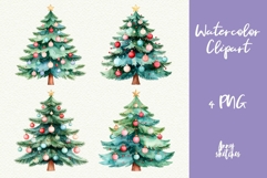 Vintage Christmas Tree Clipart Retro PNG Product Image 1