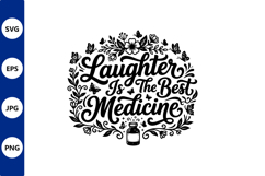 Laughter is the best medicine typography Product Image 1
