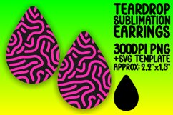Neon Flare Teardrop Earring Sublimation Design Product Image 1