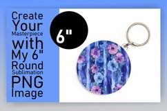 Botanical Stripe Elegance: Sublimation Circle &amp; Keychain Product Image 1