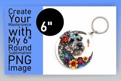 Elegant Dog Illustration Sublimation Circle Keychain Product Image 1