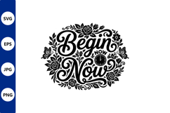 Ornate circular typography with begin Product Image 1